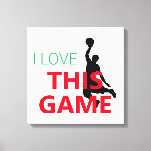 Toile J'Aime Le Jeu De Basketball