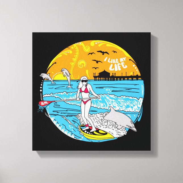 Toile "J'aime ma vie" Paddle Board CANVAS (Recto)