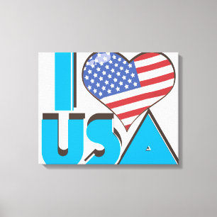 Toile J'aime USA Rétro 80s