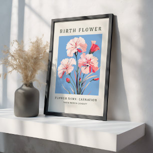 Toile janvier Mois de naissance Marché aux fleurs