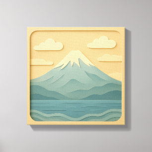 Toile JAPON Le Mont Fuji Découpage du papier
