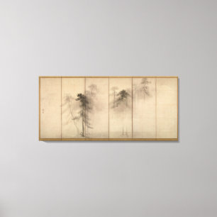 Toile Japonais de faon de pins de Hasegawa Tohaku 16ème