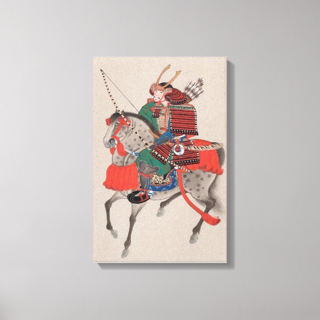 Toile Japonais Samurai Guerrier à cheval Imprimer Canvas (Recto)