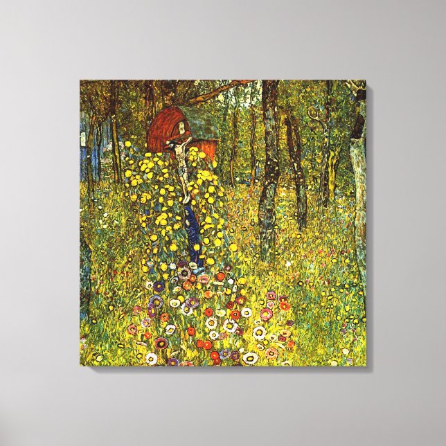 Toile Jardin agricole avec Crucifix par Gustav Klimt (Recto)
