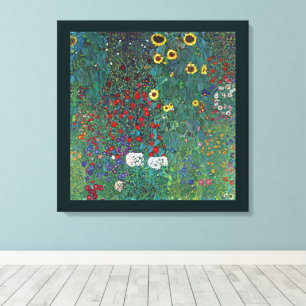 Toile Jardin agricole avec tournesol par Klimt, Fleurs V