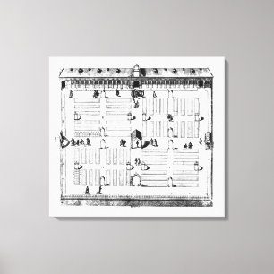 Toile Jardin botanique de Leyde (gravure) (photo de b/w)