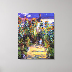 Toile Jardin Claude Monet Fleurs de tournesol été
