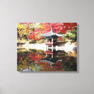 Toile Jardin de Japonais d'automne de Séoul