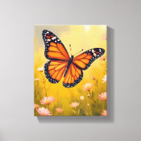 Jardin de papillon monarque aquarelle florale