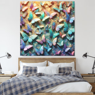 Toile Jardin de papillons iridescent