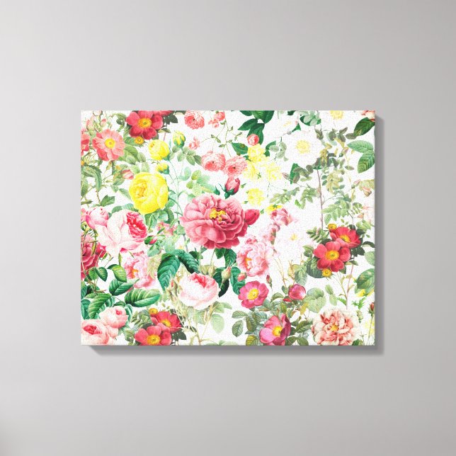 Toile Jardin de printemps Vintage Rose (Recto)