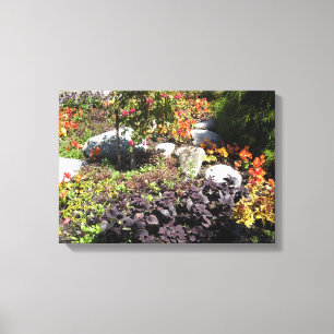 Toile Jardin de roches aux tons de terre