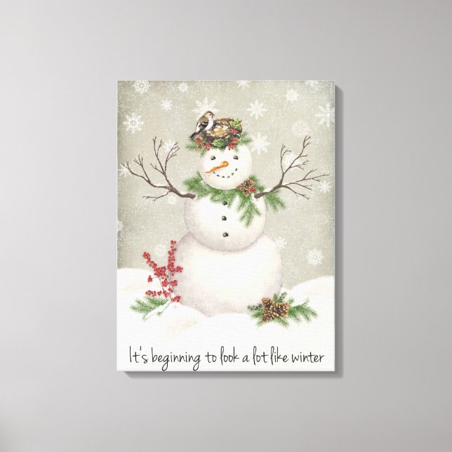 Toile jardin d'hiver vintage moderne snowboard (Recto)