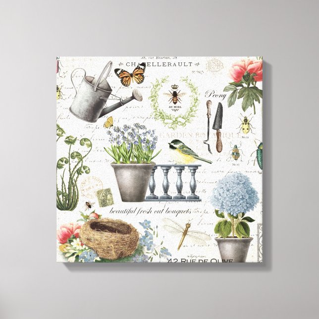 Toile Jardin fleuri Vintage (Recto)