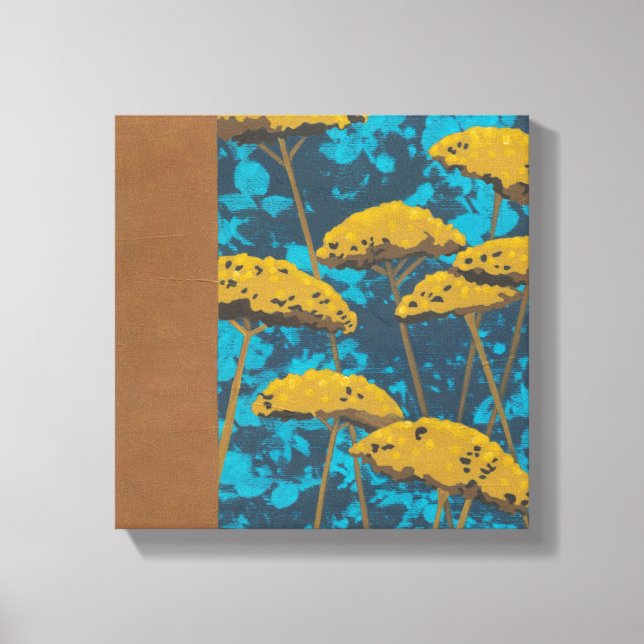 Toile Jardin Golden Yarrow avec Arrière - plan bleu (Recto)