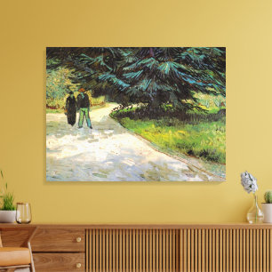 Toile Jardin public avec couple par Vincent van Gogh