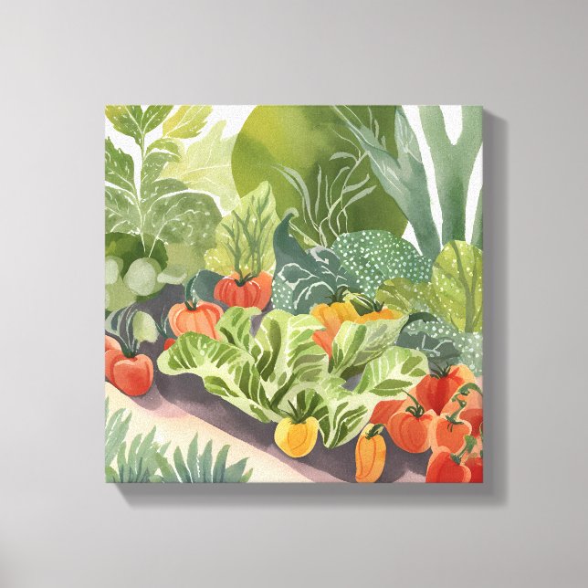 Toile Jardin végétal | Peinture aquarelle (Recto)