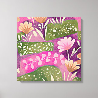 Toile Jardins Floraux Rose Violet