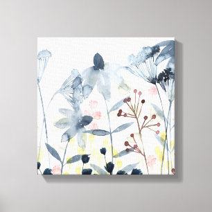 Toile Jardins posés - fleurs d'aquarelle