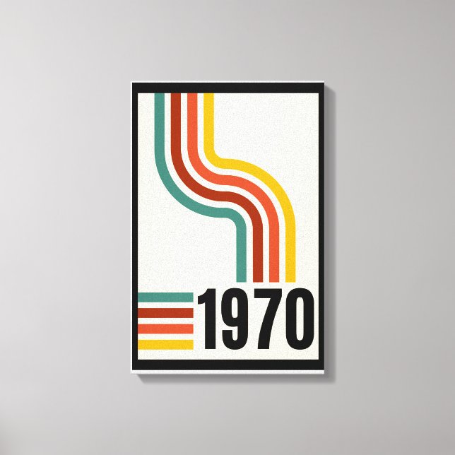 Toile Jaune Noir lignes de lignes Retro les années 70 Po (Recto)