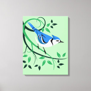 Toile Jay Bleu Sur Branche