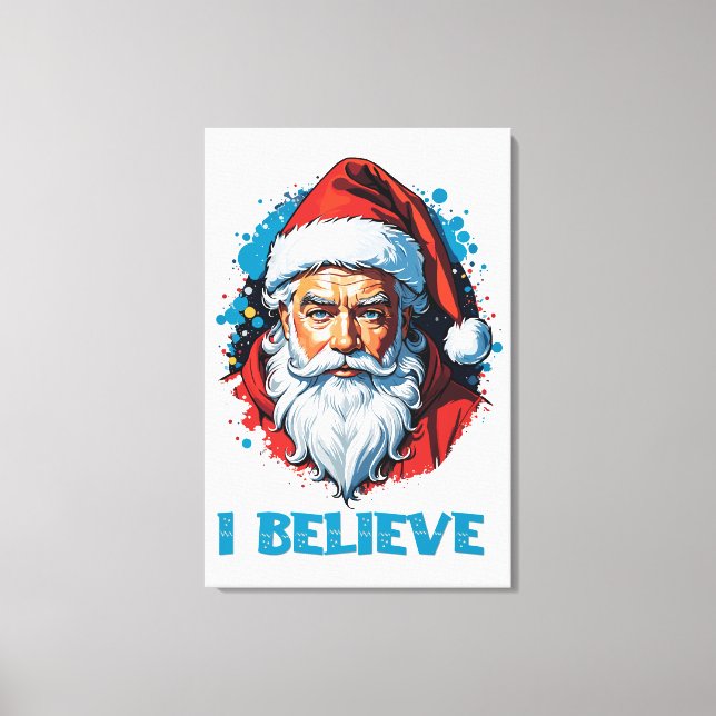 Toile Je crois en le style Graffiti du Père Noël (Recto)