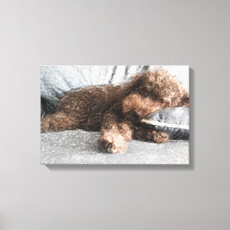 Toile Je ❤️ Naps Poodle