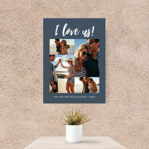 Toile Je nous aime Script Photo Bleu et Blanc