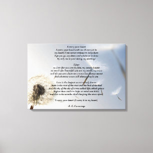 Toile Je porte ton coeur poème par E. E. Cummings