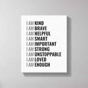 Toile Je suis gentil et courageux Devis positif