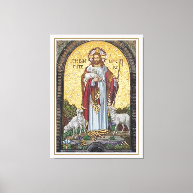 Toile "JE SUIS LE BON SHEPHERD" Jean 10:11 Art Mosaïque (Recto)
