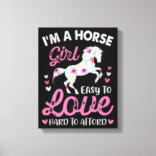 Toile Je suis une fille de cheval facile à aimer diffici