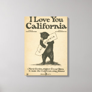 Toile Je T'Aime Californie