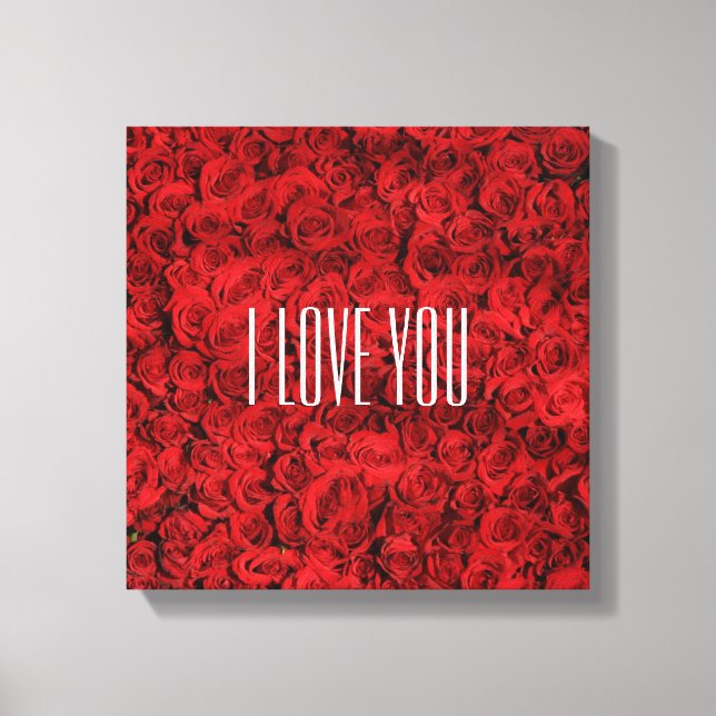 Toile Je t'aime sur un lit de Roses (Recto)