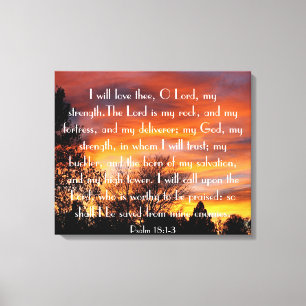 Toile Je t'aimerai O Seigneur verset de la Bible Psaume 