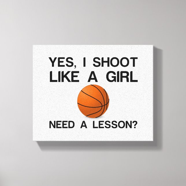 TOILE JE TIRE COMME UNE FILLE BASKETBALL (Recto)