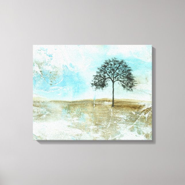 Toile Je Vais Soutenir L'Art Abstrait De L'Arbre Lone Pa (Recto)