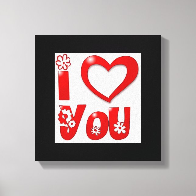 TOILE "JE VOUS AIME" FLEURS SUPER (Recto)