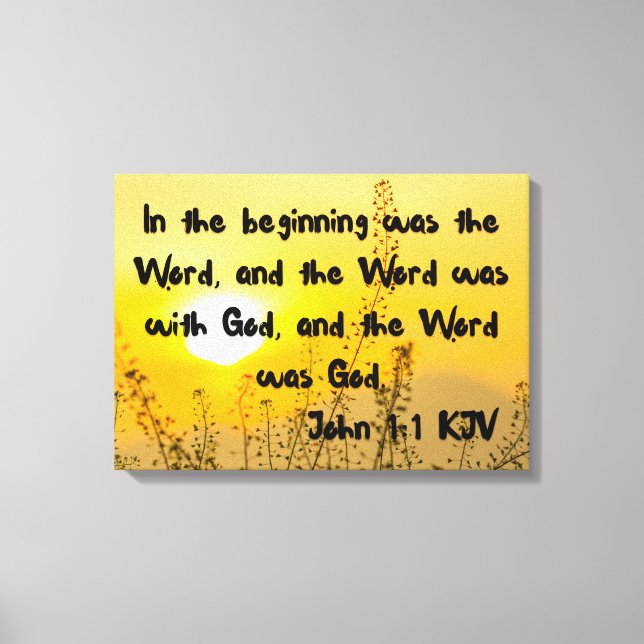 Toile Jean 1:1 Bible Verset Écriture KJV Canvas Wall Art (Recto)