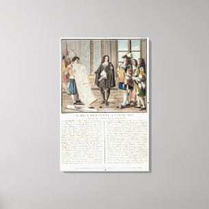 Toile Jean Baptiste Colbert (1619-83) présente la carte 