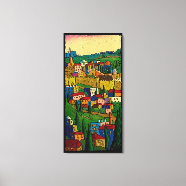 Toile Jérusalem à l'aube par Jonathan Kis-Lev (Recto)