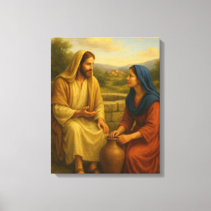 Toile Jesus And Woman At the Well ™ LDS Wall Art Canvas