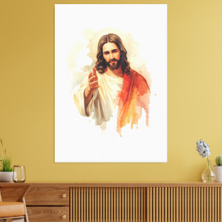 Toile Jesus christ Extending Hands Water color painting