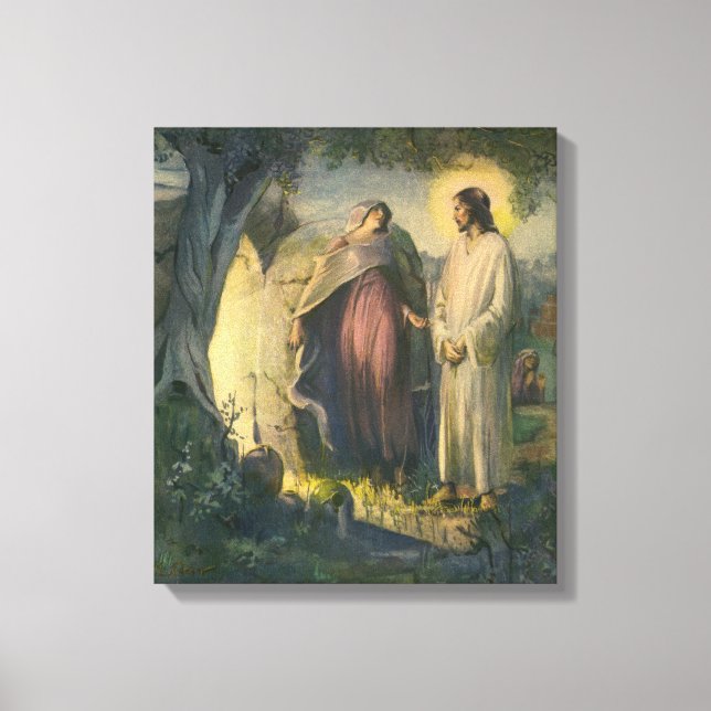 Toile Jésus Christ ressuscité par la tombe par ML Greer (Recto)
