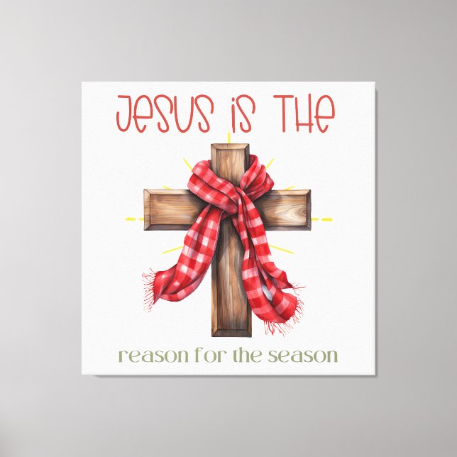 Toile Jésus est la raison de la croix de Noël de saison (Recto)