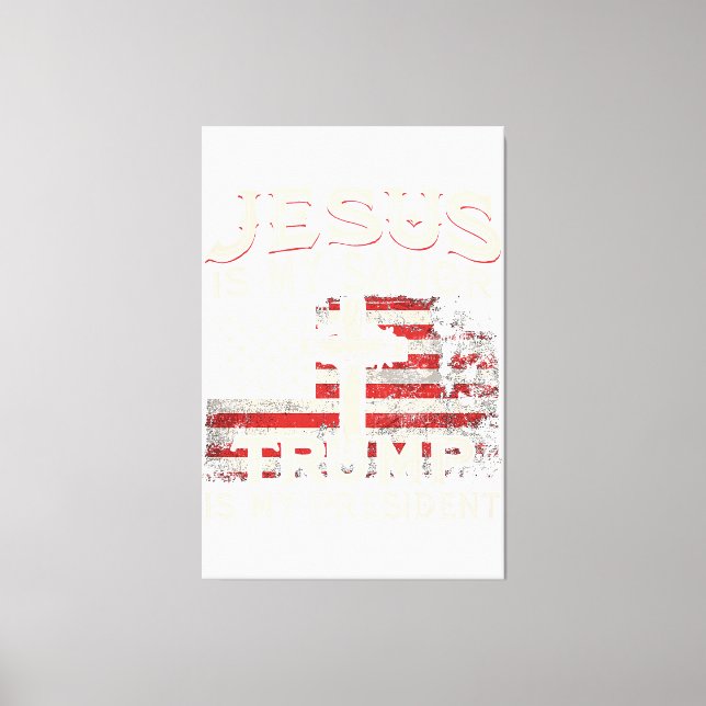 Toile Jésus Est Mon Sauveur Trump Est Mon Président Amér (Recto)