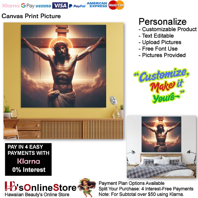 Toile Jésus Imprimer l'image 12 (Jesus Cross Clouds Biblical Crucifix Canvas Print Picture 12.)