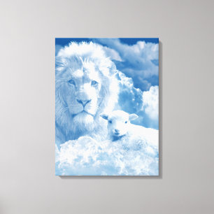 TOILE JÉSUS L'AGNEAU ET JÉSUS LE LION