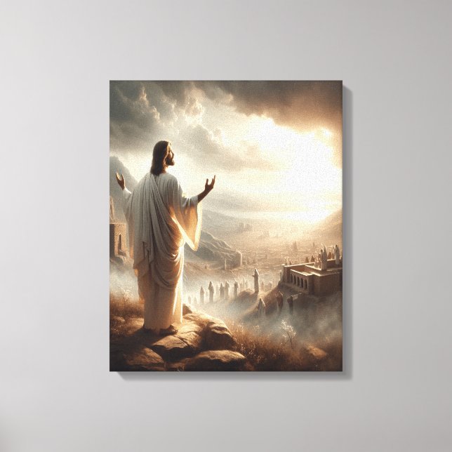 Toile Jésus Lumière éternelle brille la porte du Ciel (Recto)