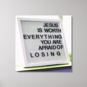 Toile Jésus vaut tout Signe chrétien